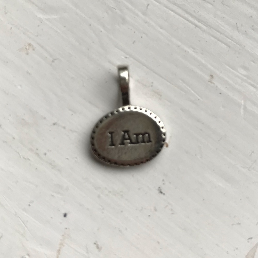 Silver charm dangle I AM